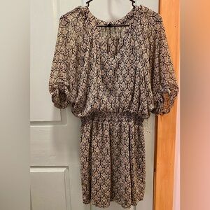 Express Damask/Indonesian Floral Print Semi-Sheer Tunic/Dress